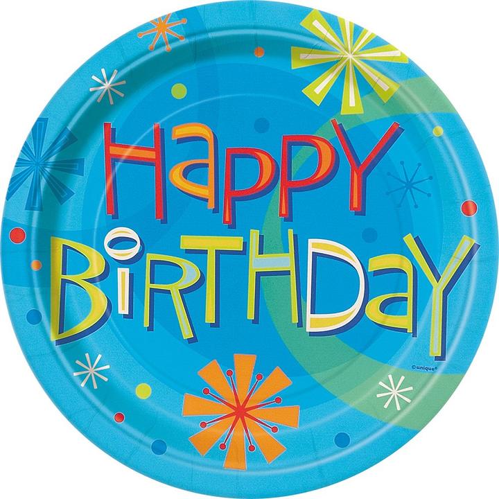 Produktbild Unique Party Stellar Happy Birthday Einwegteller (Packung mit 8 Stück)