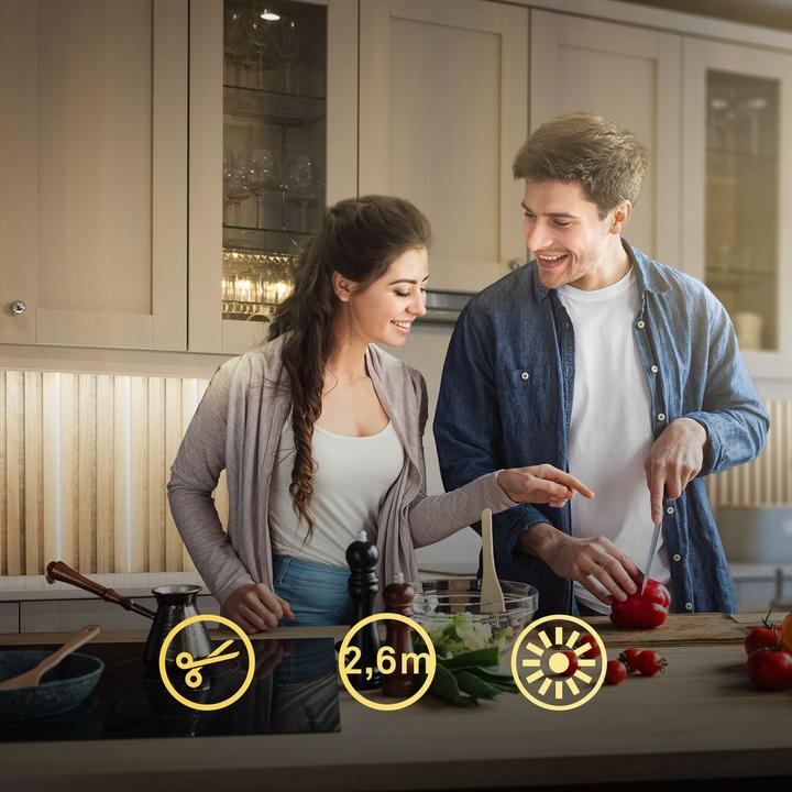 Actual product image Briloner Starter Set On/Off LED stripe 2.6m, 147xLED, 3000K (Warm white, 14 cm, Indoor)