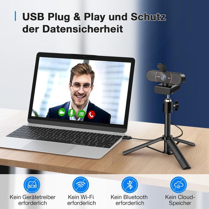 Immagine prodotto EMeet C960 UHD Webcam mit Autofokus und Dual Mikrofon