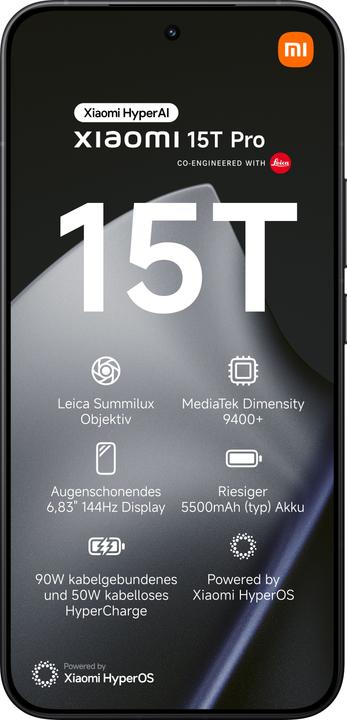 Productafbeelding Xiaomi 15T Pro (512 GB, Black, 6.83", Dubbele SIM, 5G)