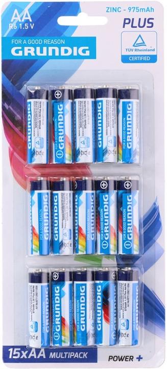 Produktbild Grundig Batterien R06 AA Zink 15 Stück (15 Stk., AA, 975 mAh)