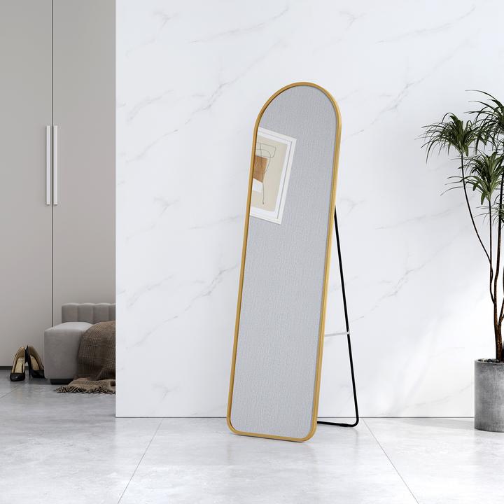 Produktbild Emke Bogen Standspiegel mit Rahmen aus Aluminium, 40*140cm, Gold (40 x 140 cm)