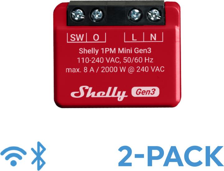 Immagine prodotto Shelly 1PM Mini Gen3 x2 (Attuatore dell'interruttore)