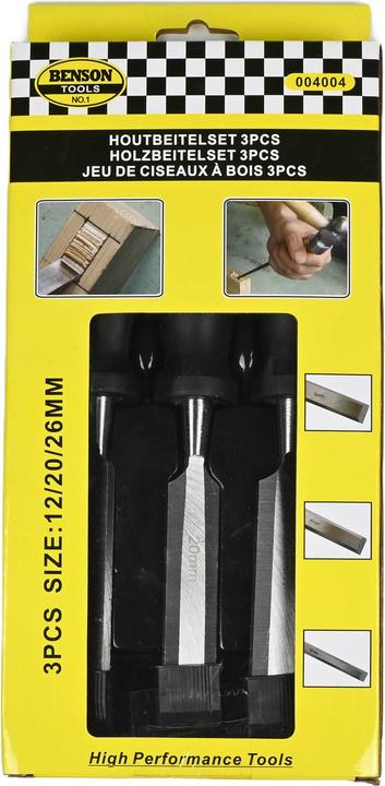 Actual product image Benson Wood chisel set 3 pieces pro-grip