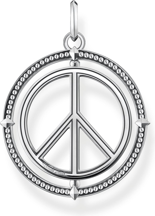 Produktbild Thomas Sabo Anhänger Peace Zeichen mit Bunten Steinen Silber Geschwärzt (925er Silber)