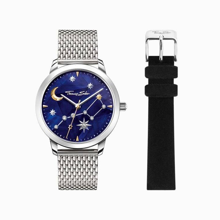 Produktbild Thomas Sabo Damenuhr Spirit Cosmos Sternenhimmel silber (Analoguhr, 33 mm)