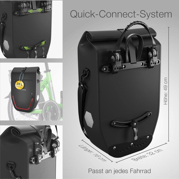 Produktbild Eloneo Fahrradtasche für Laptop (28 l, Gepäckträgertasche)