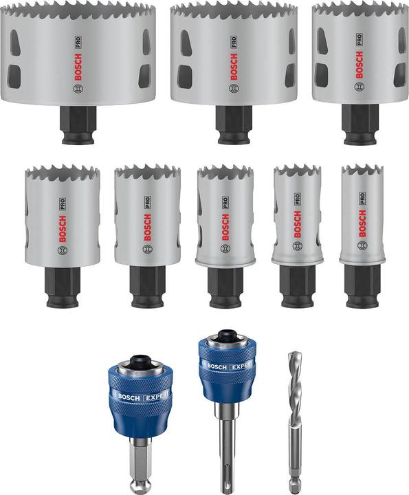 Produktbild Bosch Professional Zubehör PRO Multi Material PC Plus Lochsägen-Set, 11-tlg. (83 mm, 30 mm, 68 mm, 40 mm, 35 mm, 22 mm, 51 mm, 25 mm)