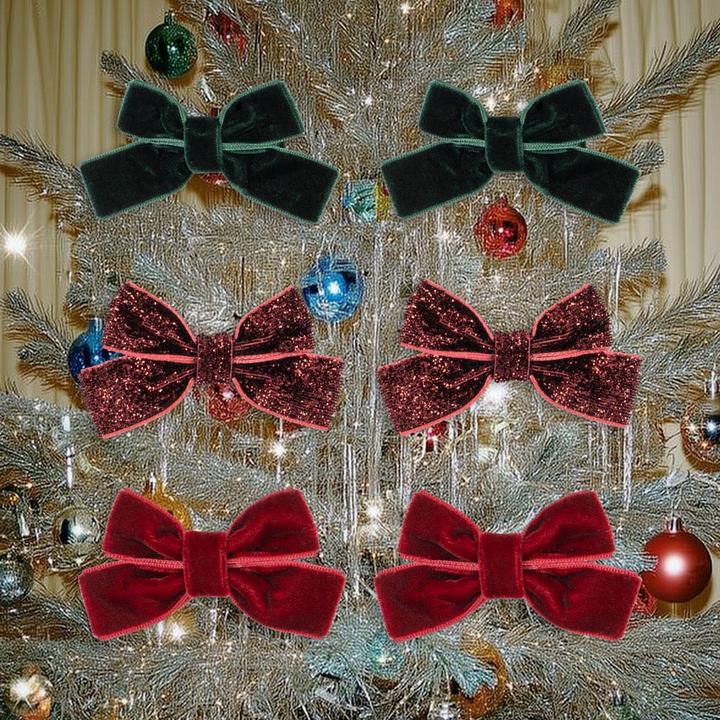 Produktbild Konges Slojd 6Pack Micki Bow Haarspangen RedGlitter (6 Stk.)