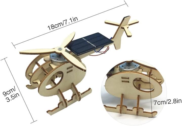 Actual product image Homava 3D Holzbausatz Solar Helikopter