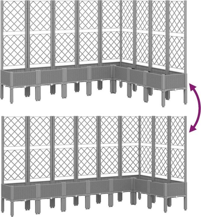 Image du produit vidaXL Bac à plantes avec treillis PP