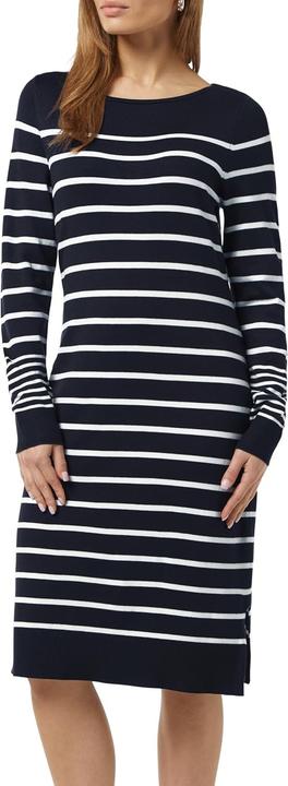 Image du produit Comma Kleid Gestreiftes Strickkleid mit U-Ausschnitt (46)