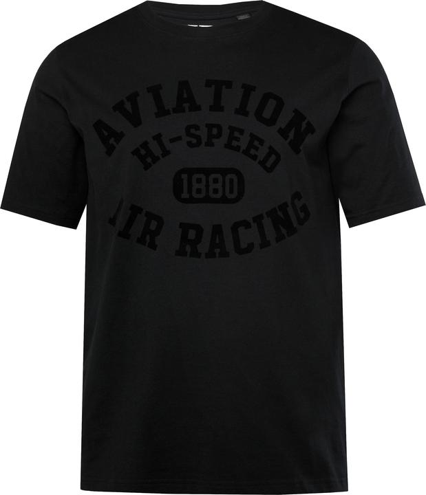 Immagine prodotto JP1880 T-shirt con righe, mezze maniche e stampa sul petto, fino alla tg. 8XL (3XL)