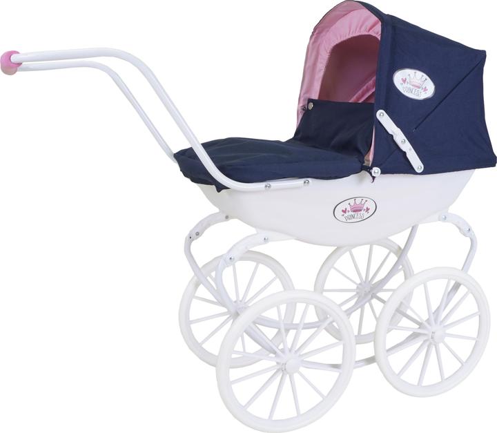 Knorrtoys Poussette de poupée Classic pram bleu marine/rose/princesse