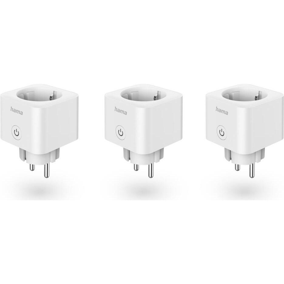 Hama, Smart Plug, Smarte WLAN-Steckdose, Matter, 3.680W, Sprach-/Appgesteuert, 3er-Pack
