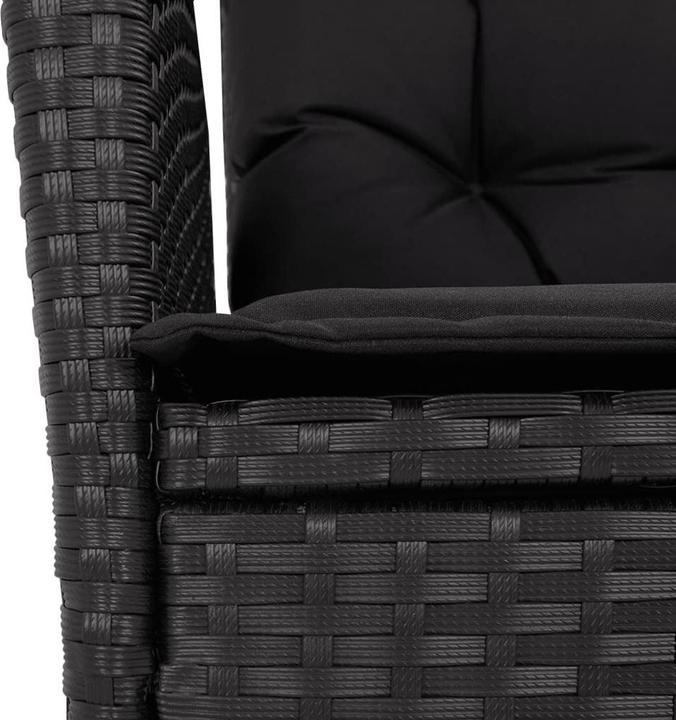 Produktbild VidaXL Gartenmöbel Essgruppe Gartengarnitur Sitzgruppe 7tlg. Schwarz Poly Rattan (200 cm)