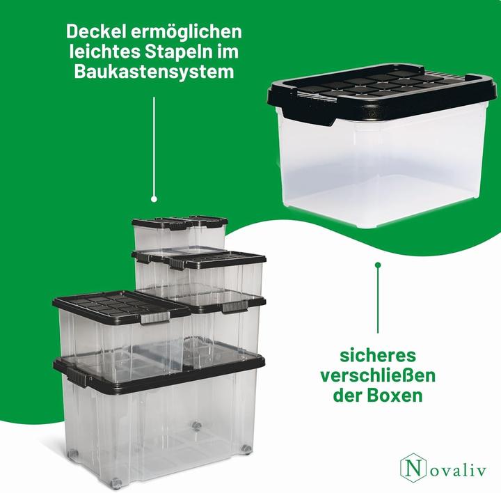 Actual product image Novaliv 1x Ersatzdeckel 2 Liter mit Clipverschluss 19x14 cm Antrazit (19 x 14 cm, 2 l)