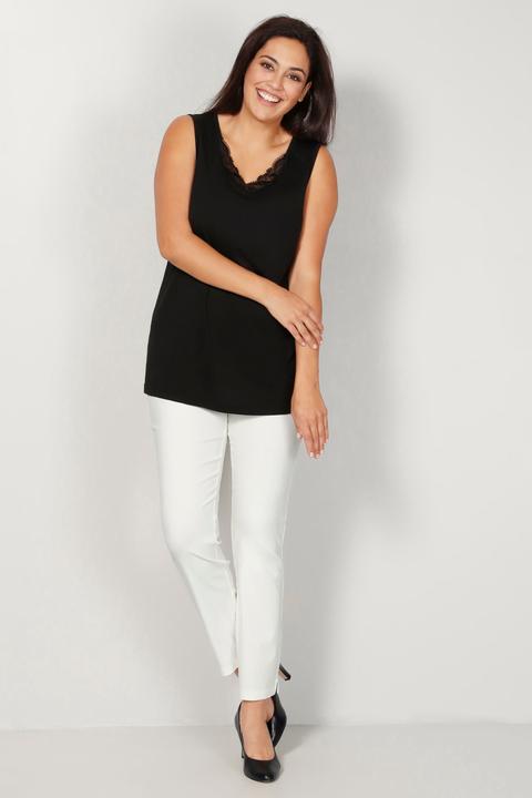 Immagine prodotto Meyermode Top, figurfreundlich, V-Ausschnitt, Spitze, Pailletten (40)