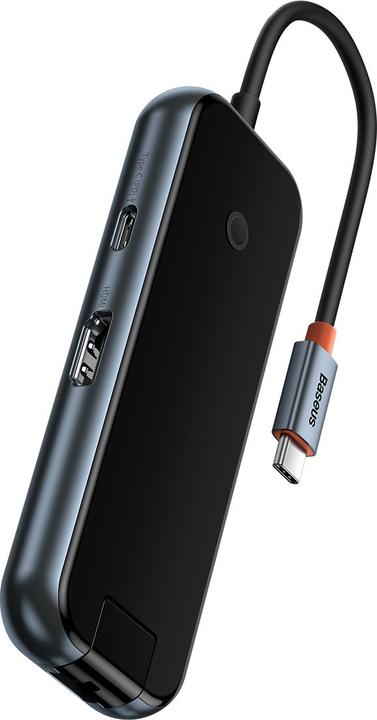 Produktbild Baseus AcmeJoy 6-Port Type-C HUB AdapterType-C to HDMI*1+USB3.0*2+USB2.0*1+Type-C PD&Data *1+RJ45*1Dark G (USB-C, 6 Ports)