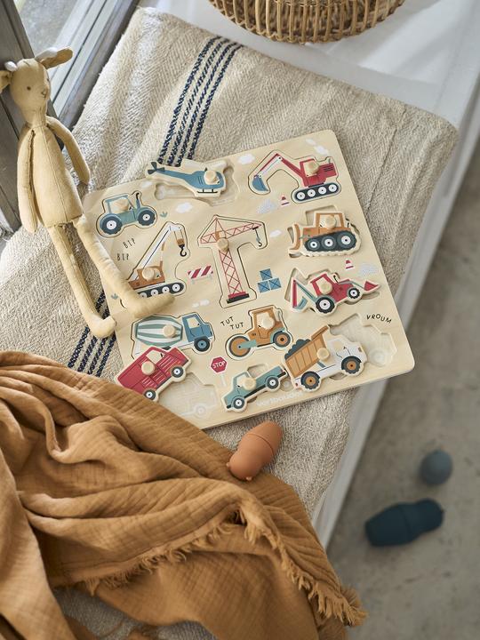 Actual product image Vertbaudet Baby jigsaw puzzle with building site wood FSC