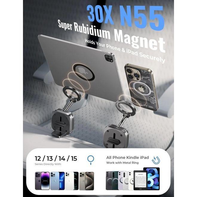 Image du produit Lisen Support universel pour smartphone pivotant à 360 degrés, pliable pour l'avion, le camping, le