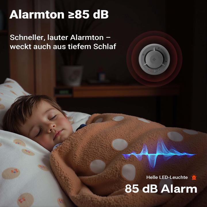 Produktbild Wiltec Rauchmelder vernetzt Funk Feuermelder 10 Jahre Batterie Brandmelder