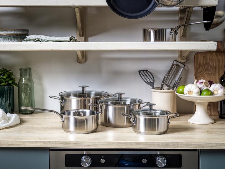 Produktbild KitchenAid Stainless Steel Pannenset 4-delig (Kochtopf, Stielkasserolle, Edelstahl, 28 x 14.30 cm)