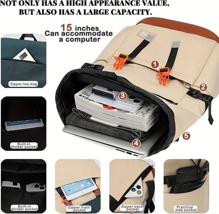 Actual product image Only-Bags.Store Nylon Casual Travel Backpack - leicht, faltbar, mit verstellbaren Trägern, Reissverschluss