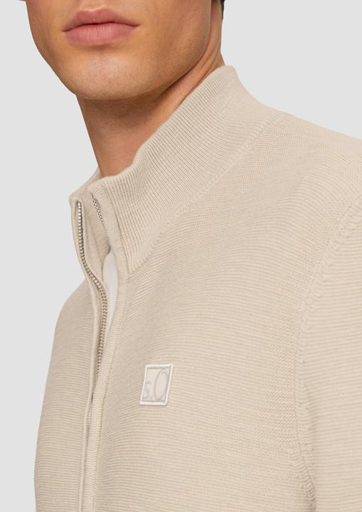 Image du produit s.Oliver Strickjacke Strukturierte Strickjacke mit Logo-Patch (XXL)