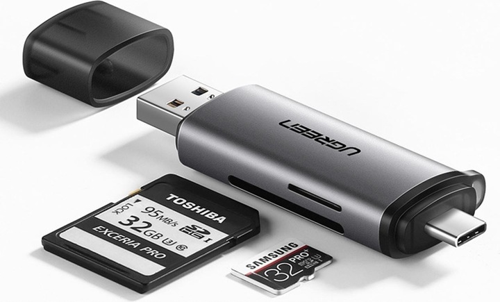 Actual product image Ugreen USB-C and USB-A - TF SD 3.0 (USB-C, USB)