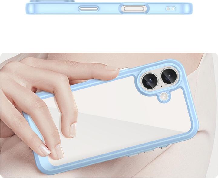 Produktbild Hurtel Outer Space Case with Gel Frame for iPhone 16 - Blue (Apple iPhone 16)