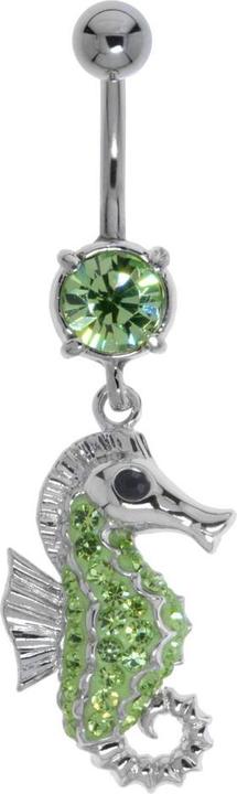 Actual product image Bijouteria Bellypiercing (Brass rhodium plated, Crystal, Surgical steel 316L)