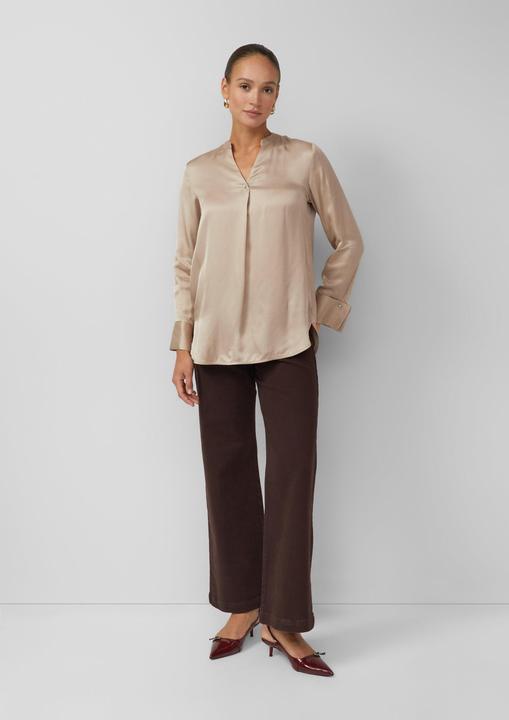 Immagine prodotto s.Oliver Bluse Elegante Satin-Bluse mit V-Ausschnitt und Stehkragen (46)