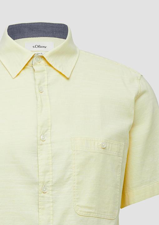 Immagine prodotto S.Oliver Hemd Slim Fit: Kurzarm-Hemd aus Baumwollstretch mit Flammgarnstruktur (S)