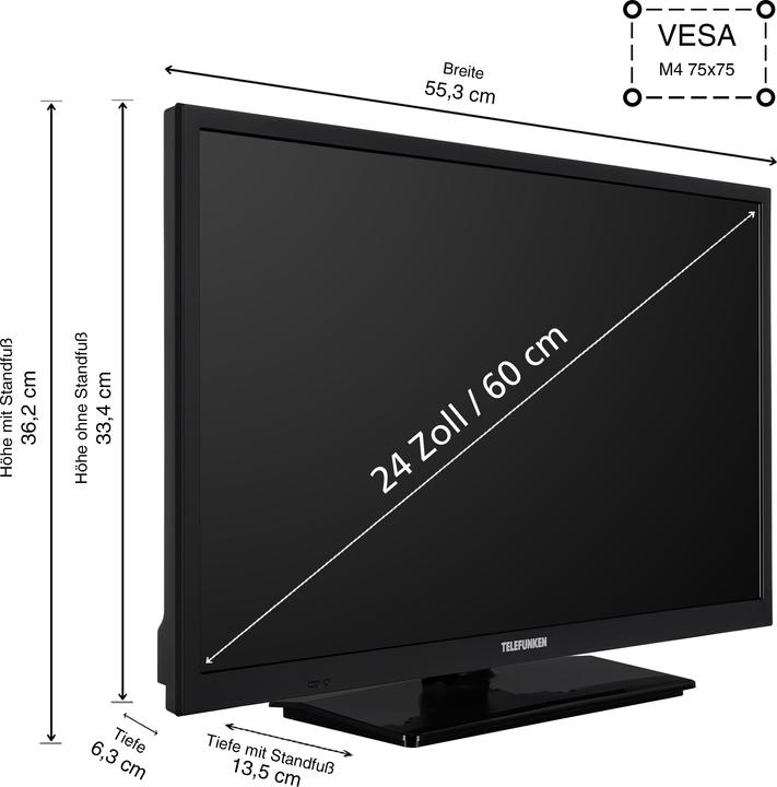 Produktbild Telefunken Fernseher 24 Zoll Smart TV VIDAA XH24VP550M HD Fernseher HDR TV mit Triple-Tuner (24", LED, HD, 2025)
