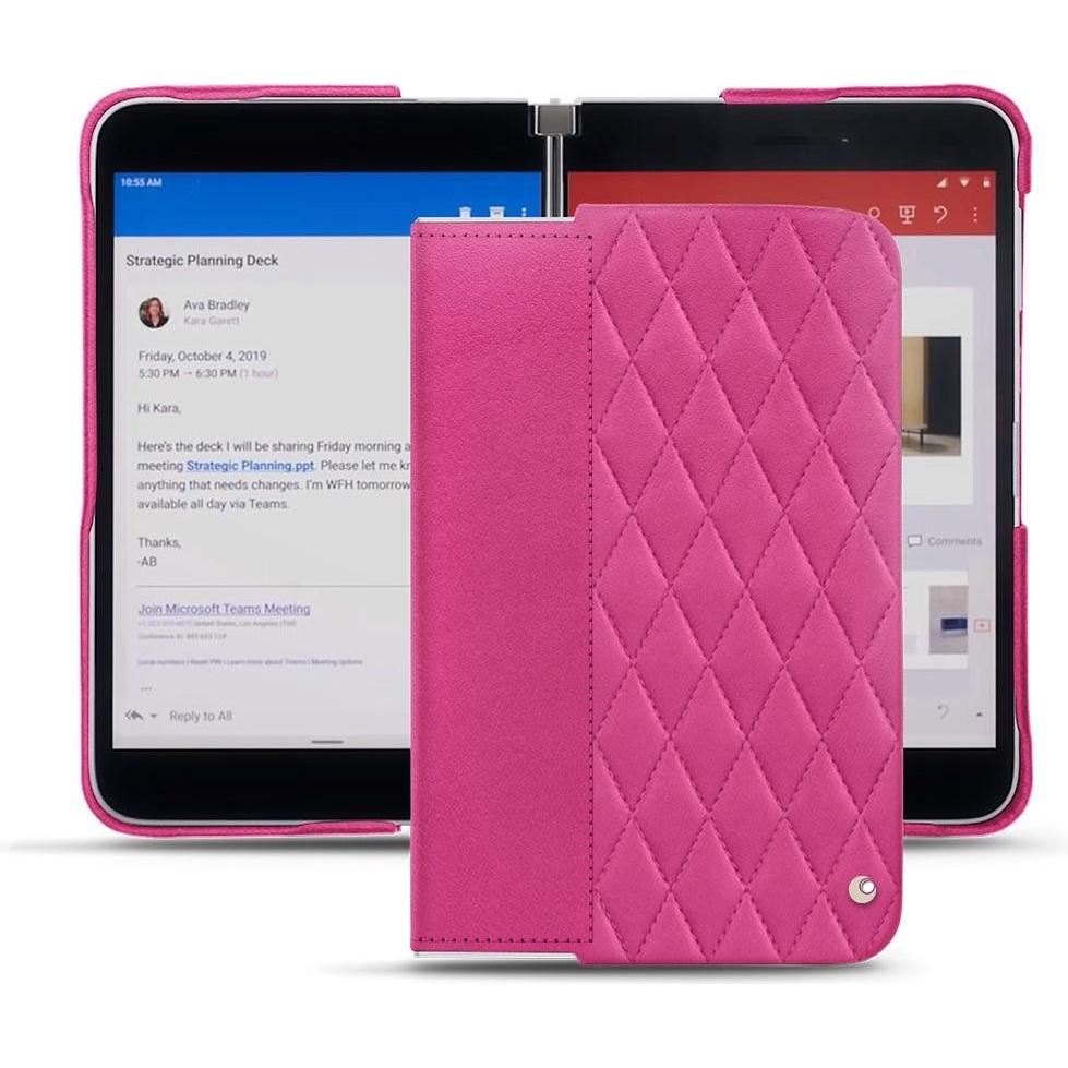 Noreve Lederschutzhülle (Microsoft Surface Duo), Smartphone Hülle, Rosa
