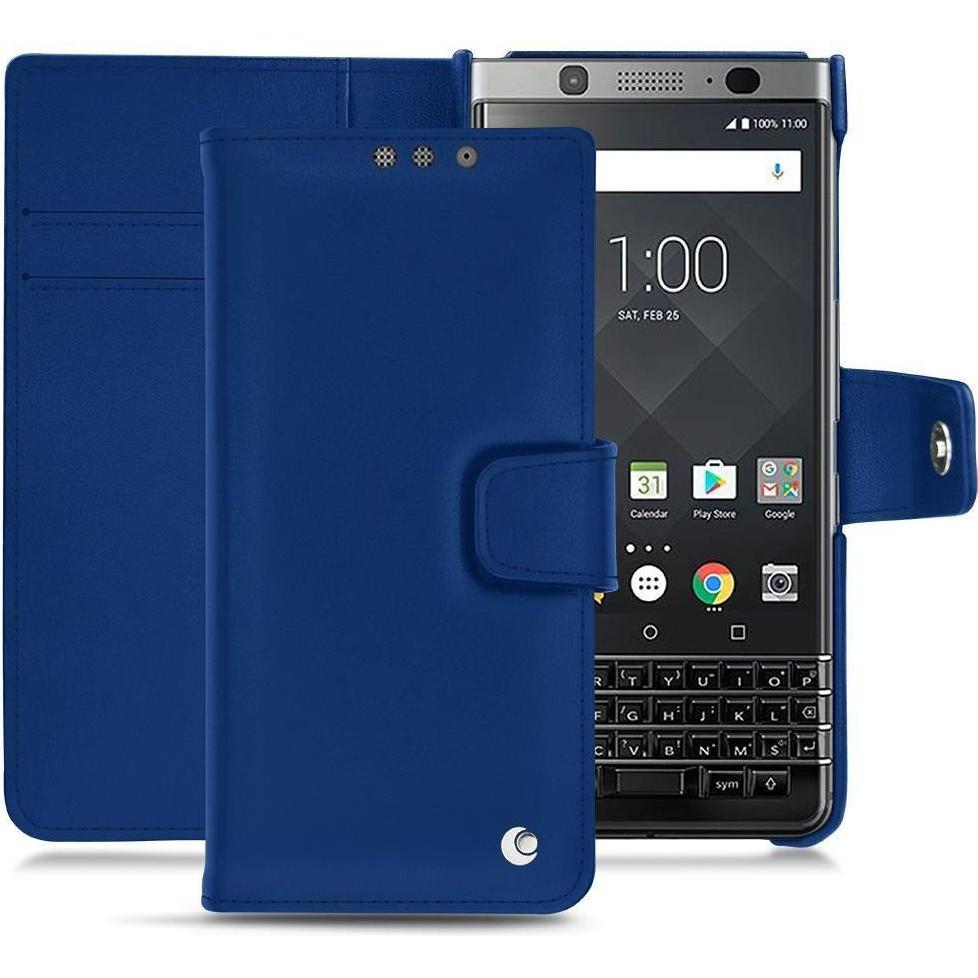 Thumbnail - Noreve Lederschutzhülle Wallet (Blackberry KEYone), Smartphone Hülle, Blau