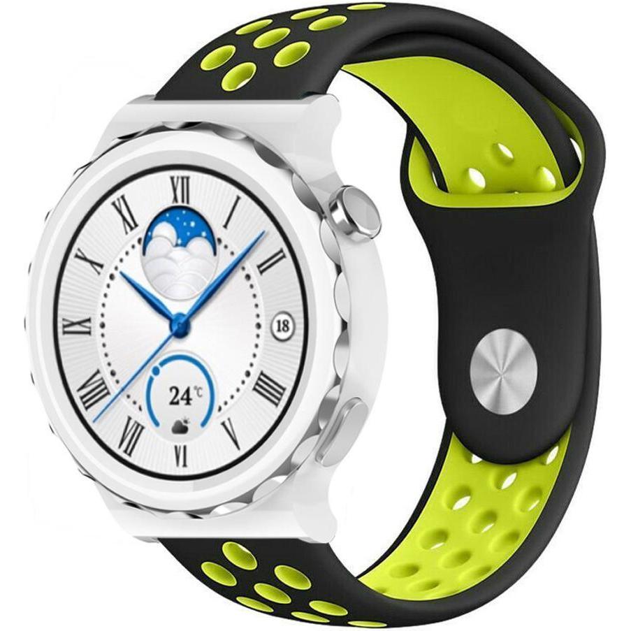 Strap-it Sportarmband (Silikon), Uhrenarmband, Mehrfarbig, Schwarz, Gelb