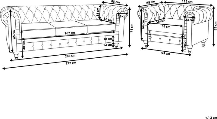Actual product image Beliani Chesterfield (Upholstery set)