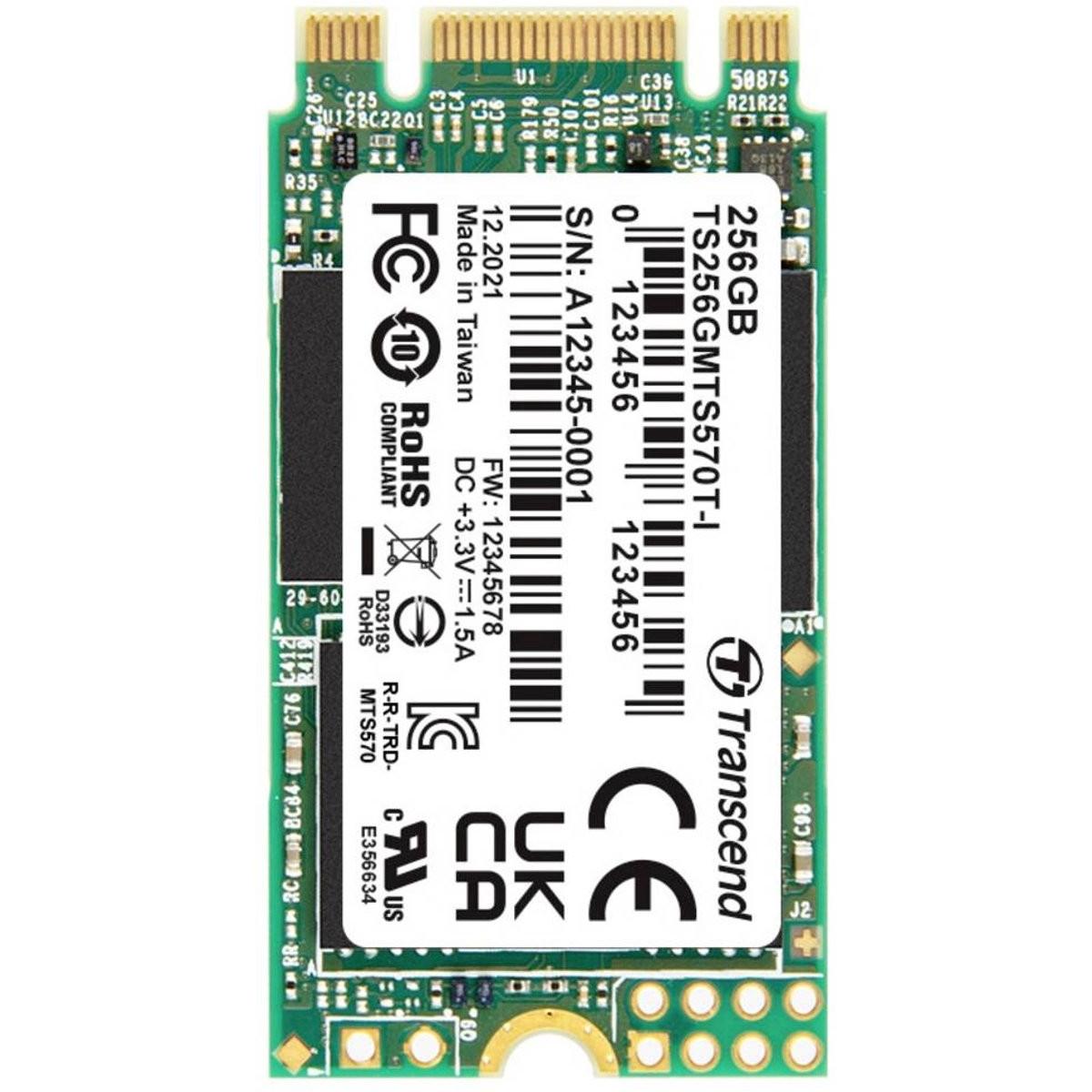 Transcend 256 GB Interne M.2 SATA SSD 2242 TS256GMTS570TI-VS1 (256 GB, M.2 2242), SSD