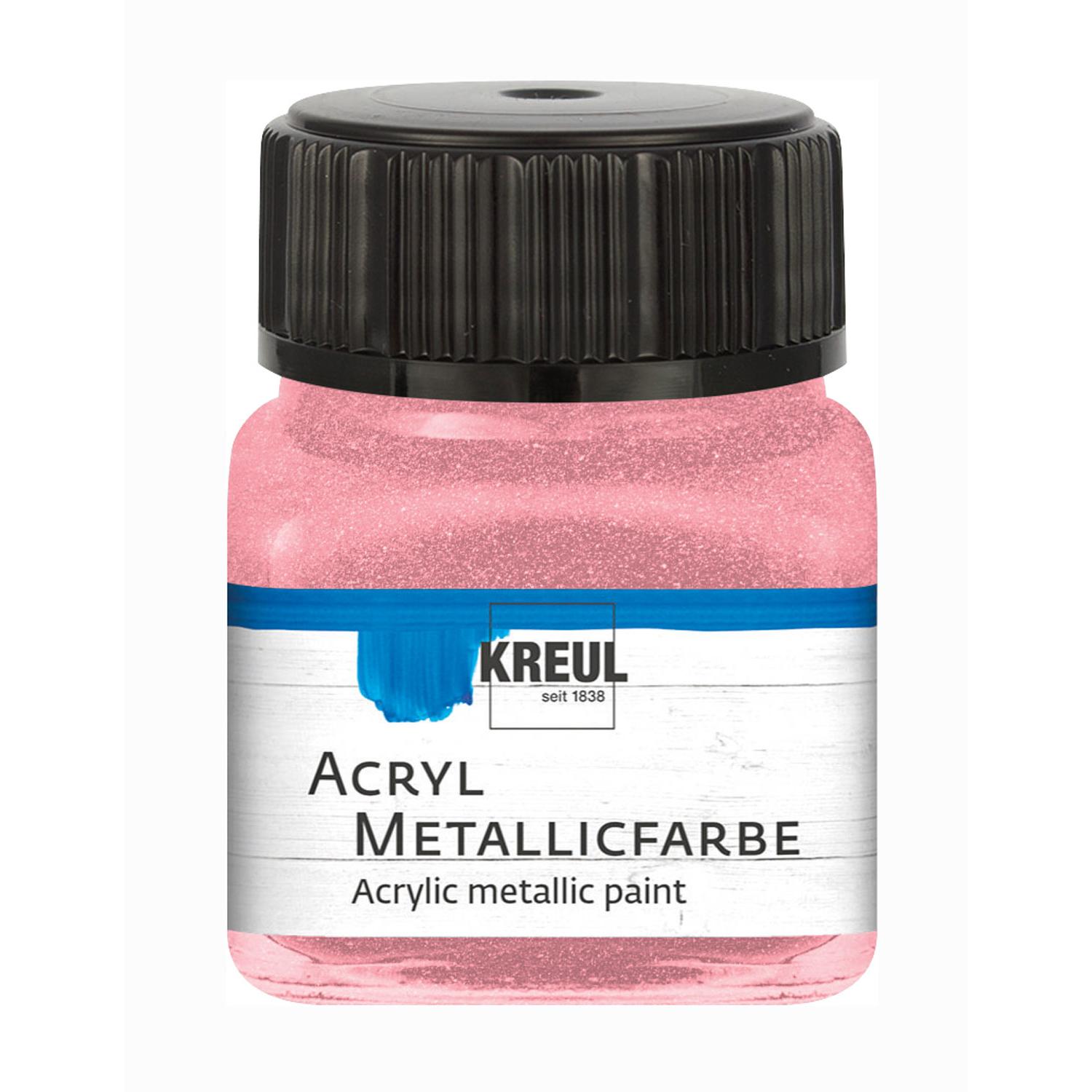 Thumbnail - Kreul, Künstlerfarbe + Bastelfarbe, Acryl Metallicfarbe, cremig deckend, 20 ml (Rosa, 20 ml)