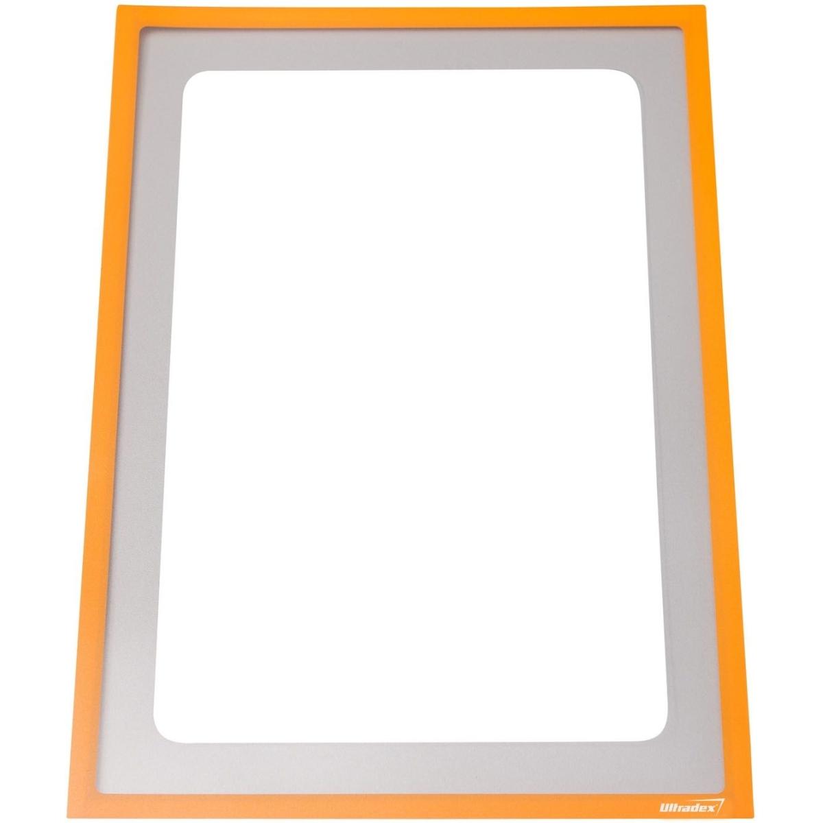 Ultradex, Schreibtisch Accessoire, Infotasche mit Ausschnitt A4 hoch BxH 225x312mm selbstklebend VE=1 Stück orange
