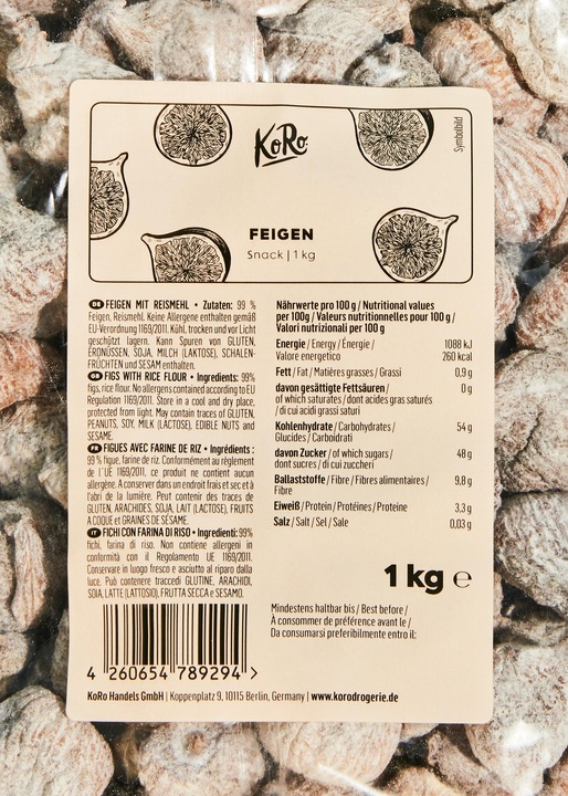Produktbild KoRo Getrocknete Feigen mit Reismehl (1000 g)