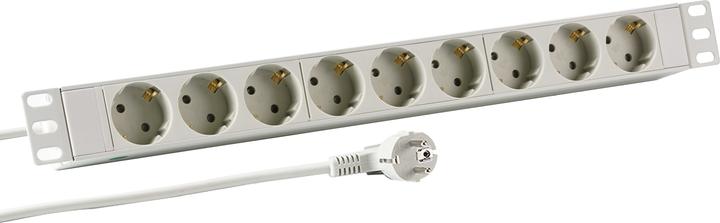 Produktbild EFB Elektronik 1HE Steckdosenleiste 9xCEE 7/3 ohne Schalter,Alu,gra (9x, 2 m)