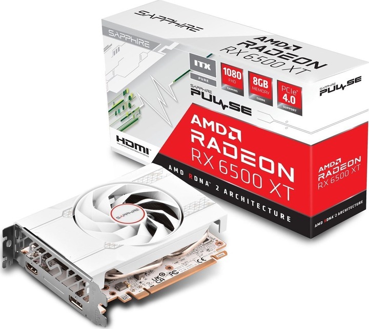 Sapphire Pulse Amd Radeon Rx 6500 Xt Itx Pure Gaming Oc 8gb Gddr6 HDMI DP (8 GB)