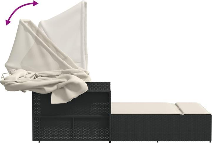 Actual product image VidaXL Double sun lounger with roof and cushions (201 cm)