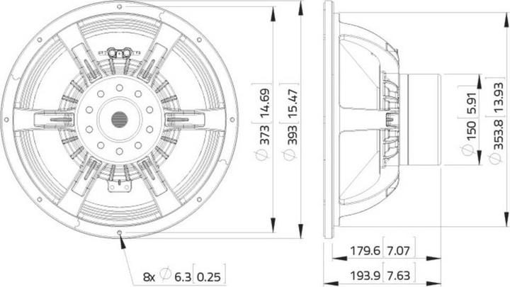 Image du produit Lavoce 15 Subwoofer Corbeille en aluminium néodyme (1 pièce)