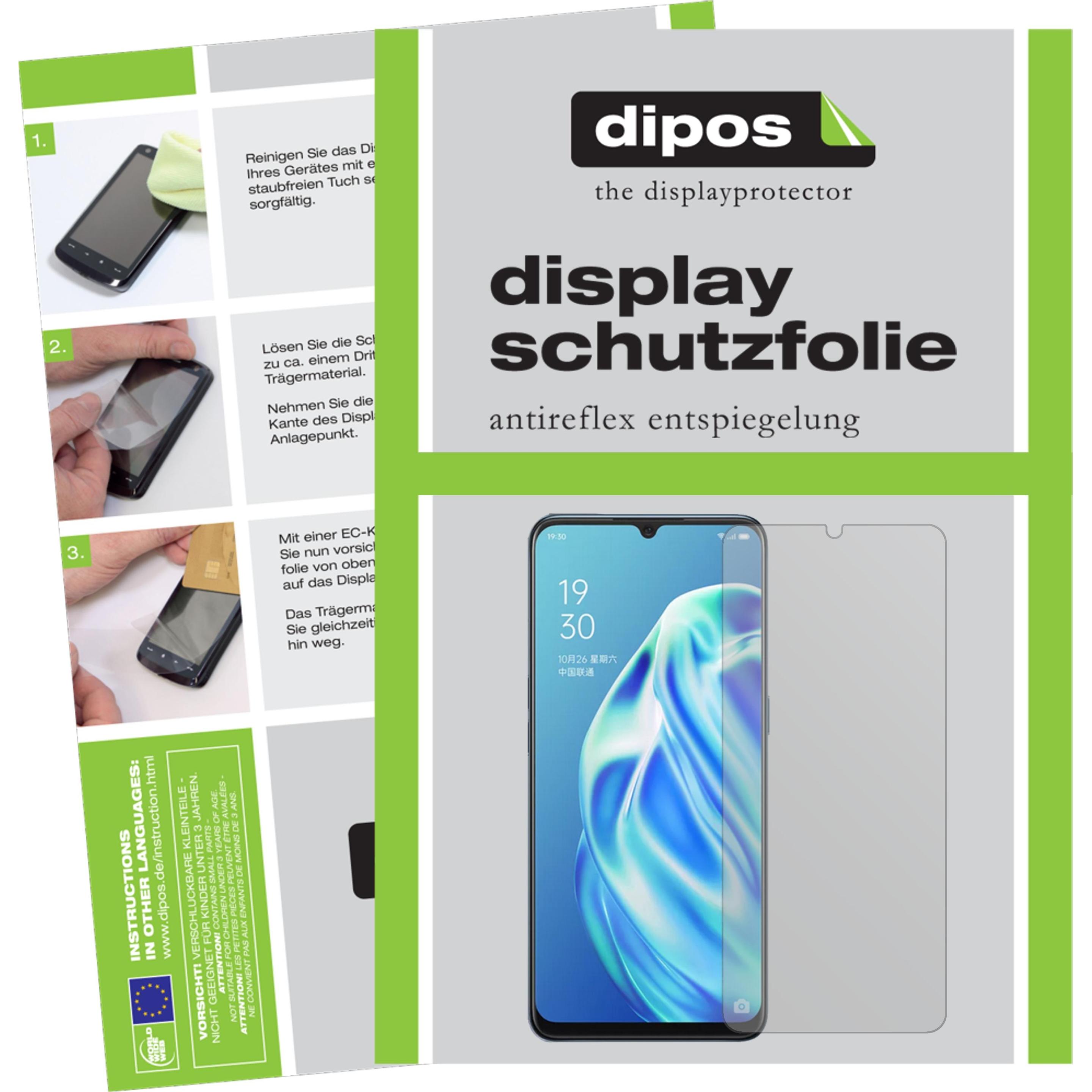Dipos Displayschutzfolie Antireflex (1 Stück, Oppo A91), Smartphone Schutzfolie, Transparent