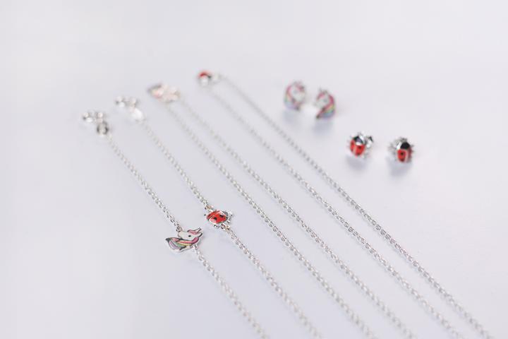 Immagine prodotto Martina Schmuckdesign Magisches Pony Armband (16 cm, Argento sterling (925), Smalto colori dell'arcobaleno)