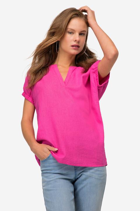 Immagine prodotto Laurasøn Leinenmix-Bluse, Tunika-Ausschnitt, elastischer Halbarm-Abschluss (M)